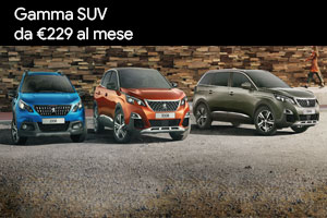 Gamma SUV Peugeot tua a partire da 299 Euro al mese da Spazio a Torino